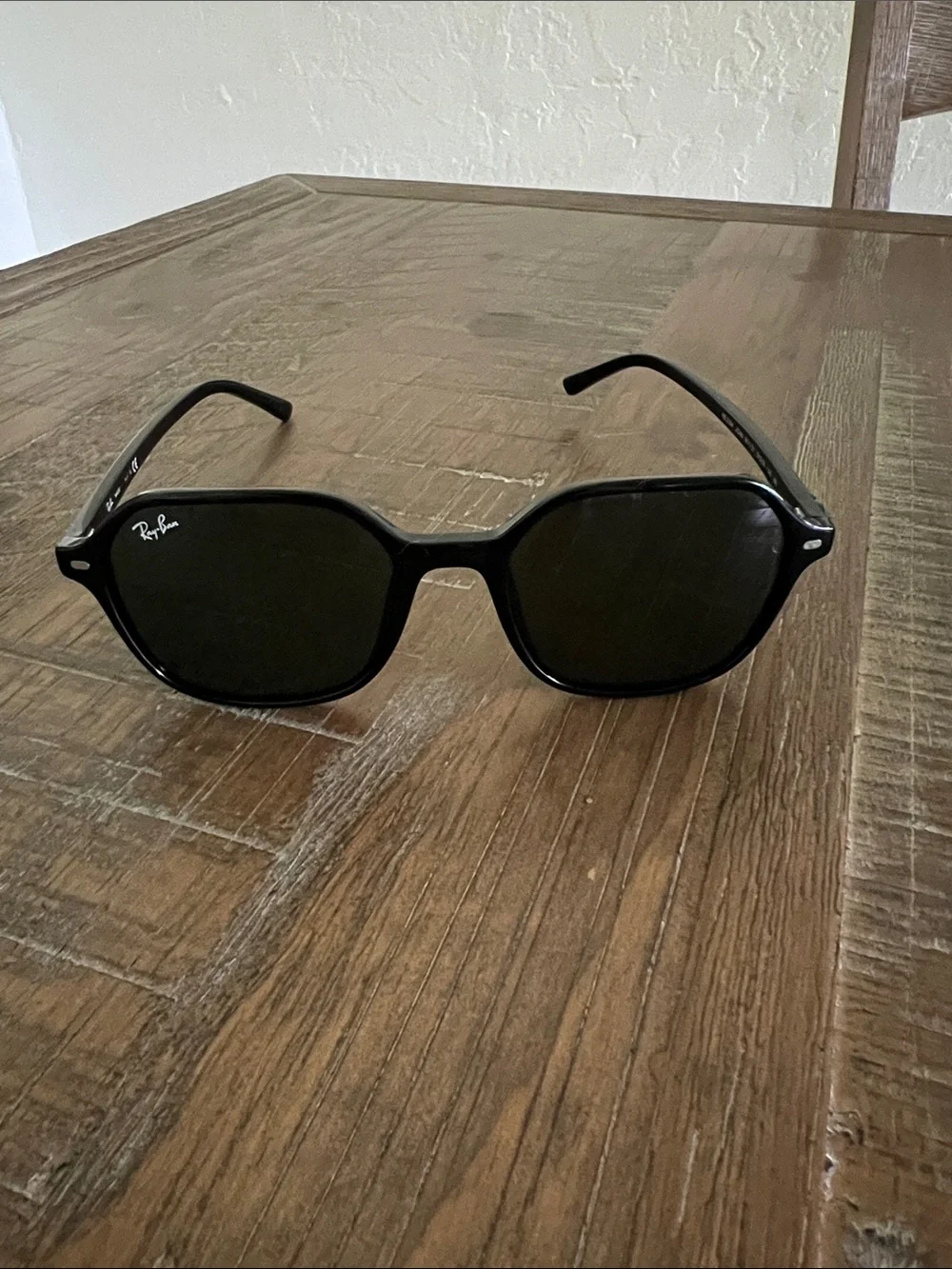 Ray-Ban John RB2194  Black Sunglasses with Dark Green Lenses
